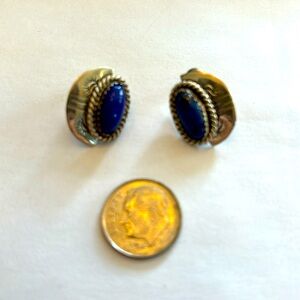 Native American style sterling silver earrings with blue stone select